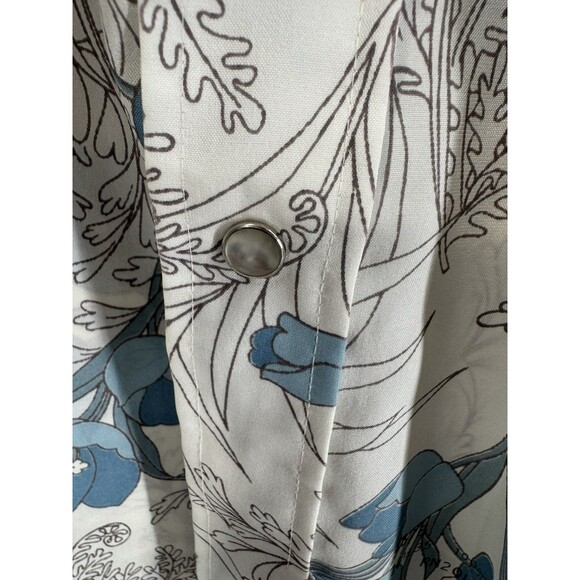 VTG H Bar C Ranchwear Blue Floral Pearl Snap Shirt Long‎ Tail Men’s 16.5 / 35 - Picture 7 of 7
